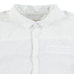 Júnior - Camisa de manga larga blanca de algodón 