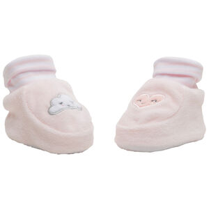 Patucos de terciopelo con nube y corazón bordado  Main Patucos de terciopelo con nube y corazón bordado
