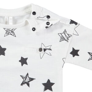 Camiseta de manga larga de punto con estampado de estrellas all over 