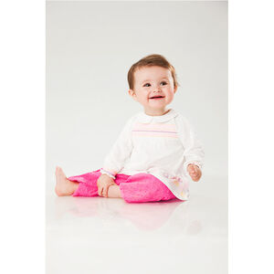 Pantalon boule en broderie anglaise avec poches coeurs 