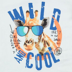 Camiseta de manga corta con estampado de jirafa 