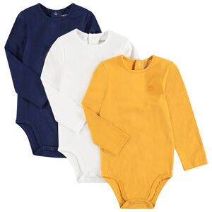 Juego de 3 bodies de manga larga con logo del mismo color 