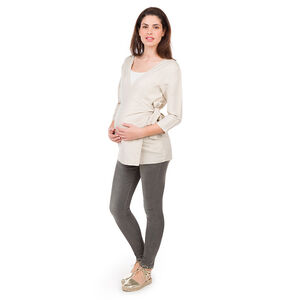 Chaqueta premamá brillante de efecto lino  