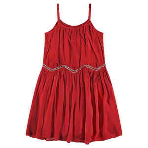 Júnior - Vestido de tirantes de crepé con lentejuelas 
