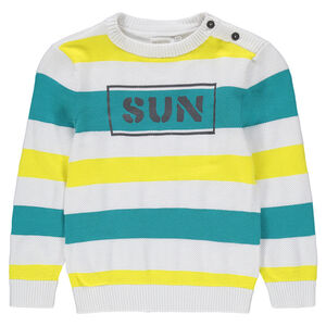 Jersey de punto de fantasía con rayas en contraste 