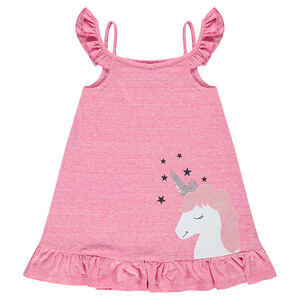Túnica de punto con unicornio de fantasía y hombros de punto calado 