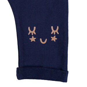 Pantalón de chándal de felpa lisa con detalles estampados 