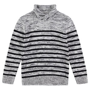Júnior - Jersey de punto con cuello subido y rayas en contraste 