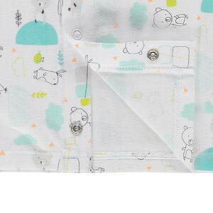 Conjunto de peto largo de muletón con camiseta de punto estampado all over 