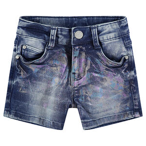 Pantalón corto vaquero con acabado arcoíris  Main Pantalón corto vaquero con acabado arcoíris