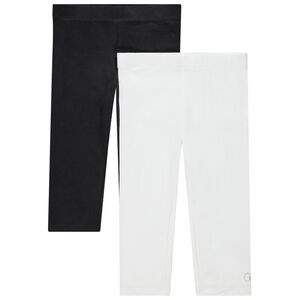 Lot de 2 leggings courts unis à logo printé  Main Lot de 2 leggings courts unis à logo printé