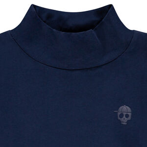 Sous-pull en coton uni à col cheminée 