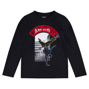 Júnior - Camiseta de manga larga de punto con bailarín estampado 