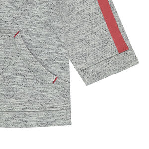 Chaqueta de felpa neps con bandas estampadas y abertura con cremallera 