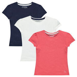 Pack de 3 camisetas de manga corta lisas   Main Pack de 3 camisetas de manga corta lisas