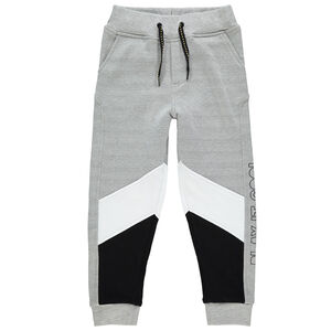 Pantalon de jogging en molleton tricolore aec inscription printée 