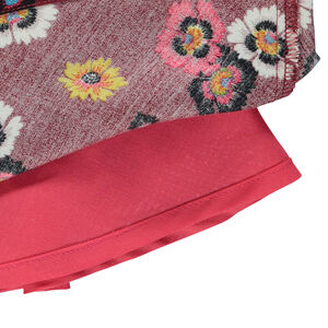 Falda con purpurina con flores cintura elástica  Main Falda con purpurina con flores cintura elástica