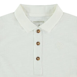 Júnior - Polo de manga larga de punto slub con logo estampado 