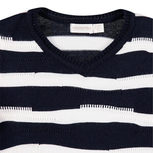 Jersey de punto con rayas que contrastan de jacquard 