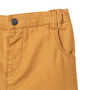 Pantalón de algodón y lino liso  