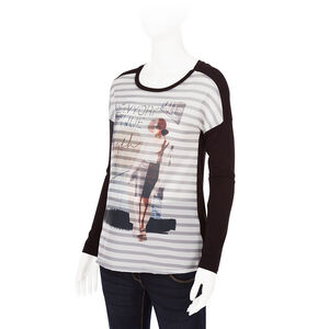 Camiseta de manga larga de premamá con estampado 