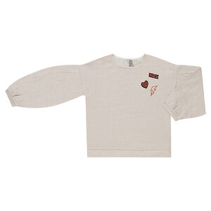 Júnior - Sudadera de mezcla de felpa con hilo brillante y dibujo bordado 