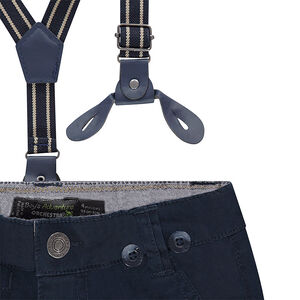 Pantalón de sarga con tirantes elásticos extraíbles 