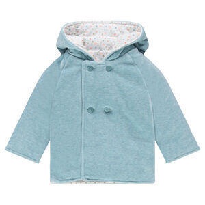 Chaqueta de terciopelo con capucha de punta y animal bordado 
