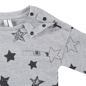 Camiseta de manga larga de punto con estampado de estrellas all over 