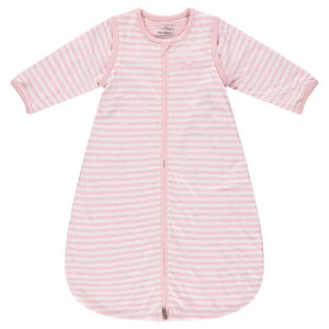 Saquito de rayas de punto con mangas desmontables 