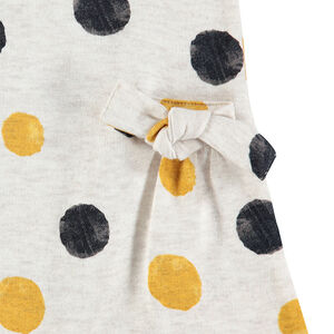 Vestido de manga corta de punto con lunares de colores 