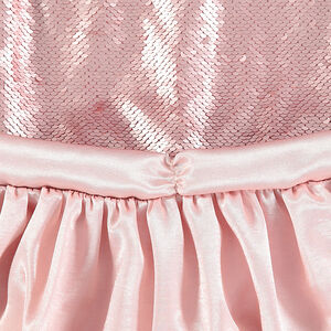 Vestido de fiesta sin mangas bimaterial con lentejuelas mágicas 