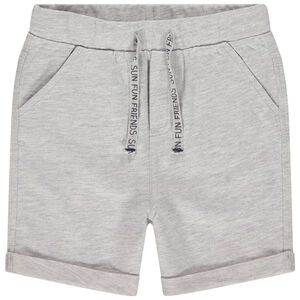 Bermuda en molleton uni à cordons imprimés 