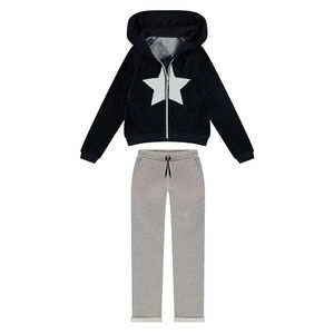 Júnior - Chándal con chaqueta de terciopelo y pantalón de felpa 