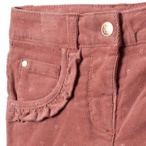 Pantalón de terciopelo con forro polar y estampado gráfico 