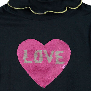 Camiseta interior con cuello vuelto y corazón de lentejuelas mágicas roda/dorado 