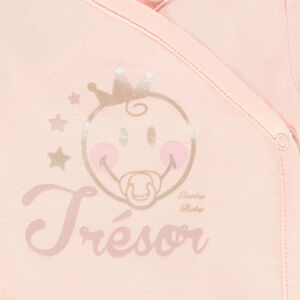 Body liso de manga larga con estampado ©Smiley Baby con brillo  