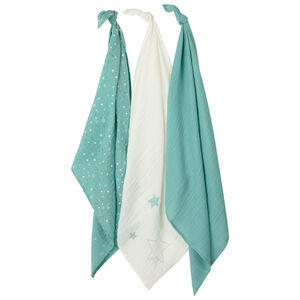 Lote de 3 muselinas con estampado estrellas 