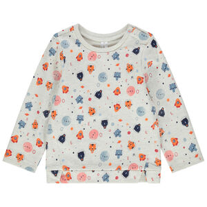 Sudadera de felpa con personajes estampados all-over 