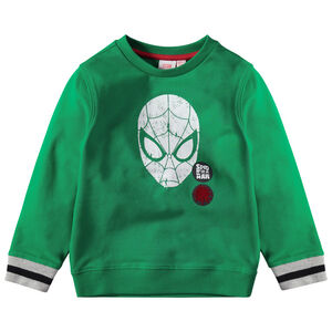 Sudadera de felpa lisa verde con estampado ©Marvel Spiderman 