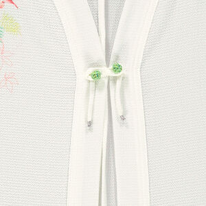Chaqueta de kimono de manga corta de crepé con estampado de flores 