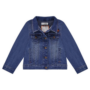 Chaqueta vaquera con efecto gastado con bordados y pajaritos de lentejuelas  Main Chaqueta vaquera con efecto gastado con bordados y pajaritos de lentejuelas