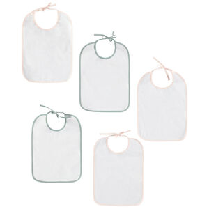 Lote de 5 baberos de rizo con acabado contrastado 