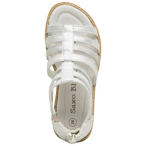 Sandalias plateadas texturizadas con cremallera por detrás 