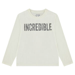 Júnior - Camiseta de manga larga con mensaje estampado 