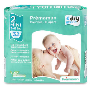 Pañales Mini Talla 2 (pack de 32 piezas) - 3 à 6 kg 