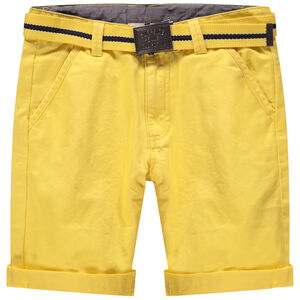 Júnior - Bermudas de algodón teñido con cinturón desmontable 