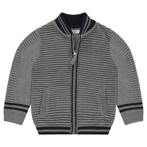 Chaqueta de punto de fantasía con cremallera. 