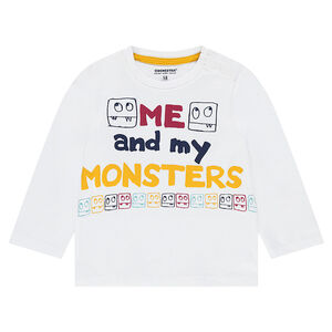 Camiseta de punto de manga larga con dibujo de fantasía estampado 
