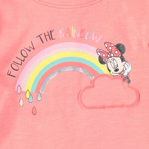 Camiseta de manga larga con volantes y estampado de Minnie  Disney y arcoíris  Main Camiseta de manga larga con volantes y estampado de Minnie  Disney y arcoíris